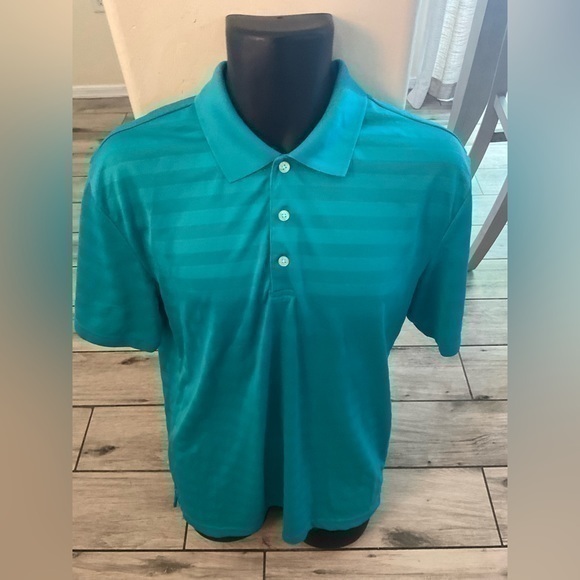Chaps Other - Men’s used Chaps 78 size M medium blue striped polo golf shirt stay dry